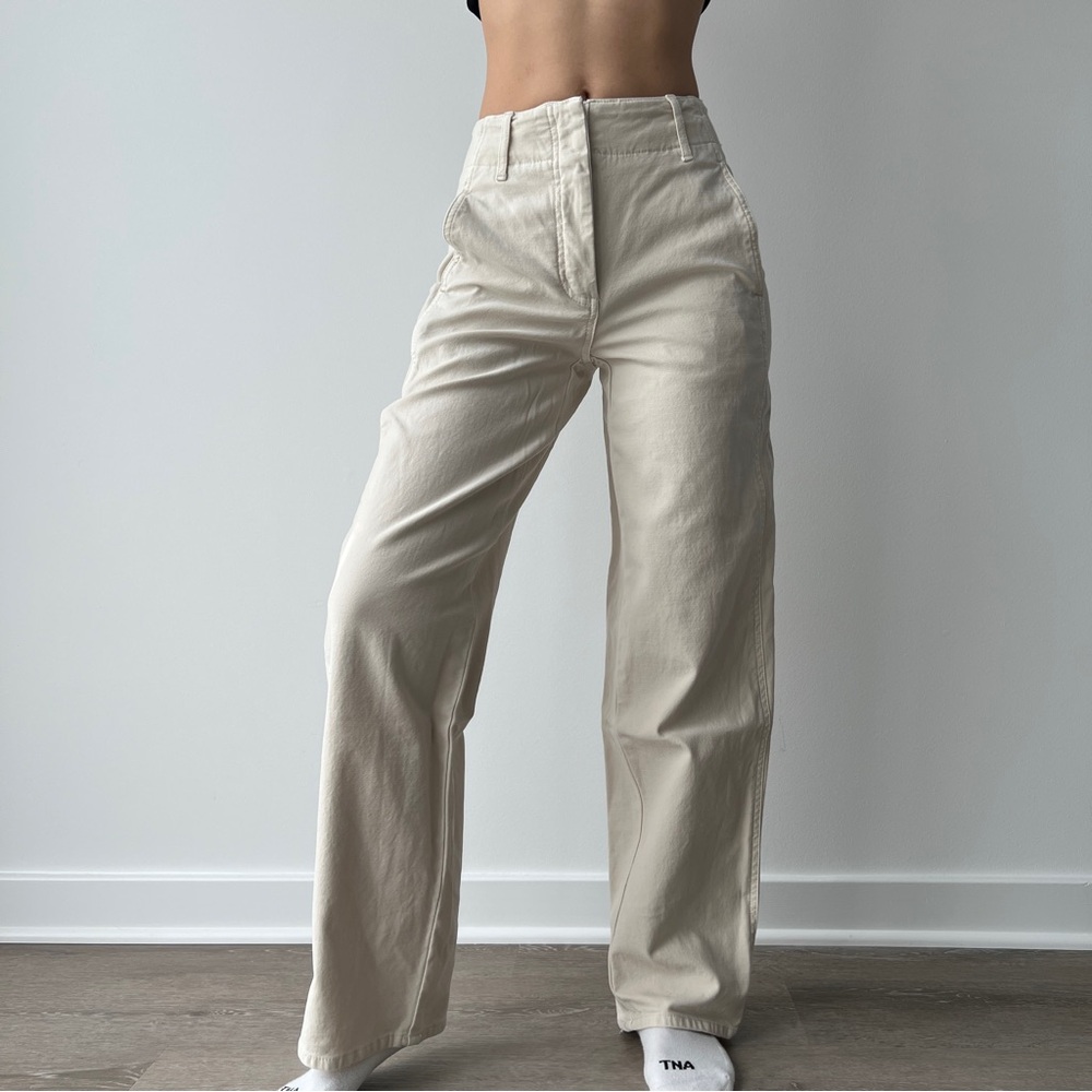 Aritzia Wilfred Free Ascendant Wide Leg Straight GD Birch Cream Pants Size 00